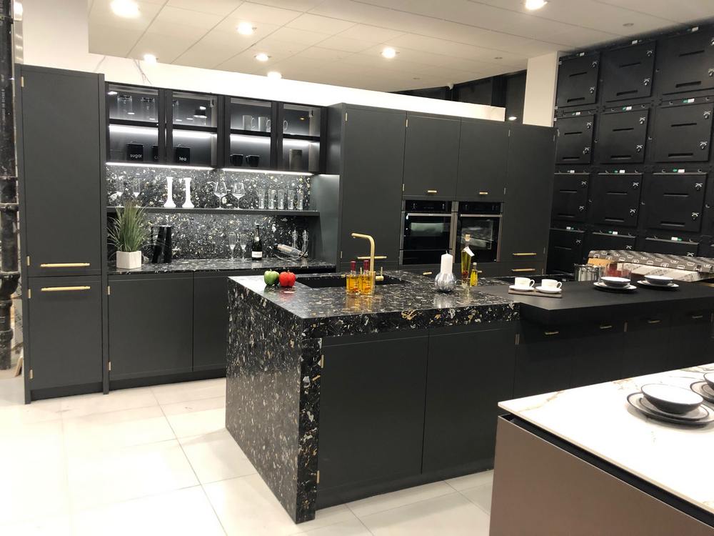 Ex Display Miton Anuba Italian Matt Lacquer Anthracite Kitchen & Island Neff - Bosch Appliances