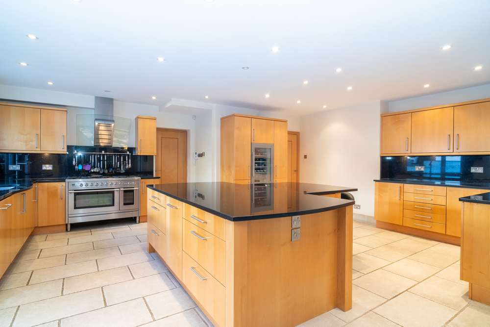 Bespoke Large Immaculate Light Maple Modern Kitchen & Large Island & Dresser & Utility Room