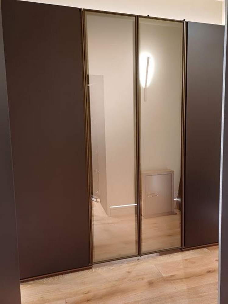 Ex Display Molteni & C Dada System 7 Dark Chest Lacquered Bronze Stopsol Glass Wardrobe