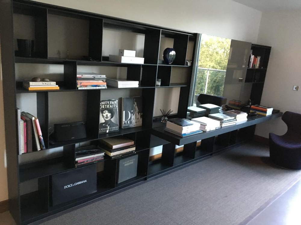 Ex Display B&B Italia Antonio Citterio Bookcase with Sliding Door and Desk Home Office